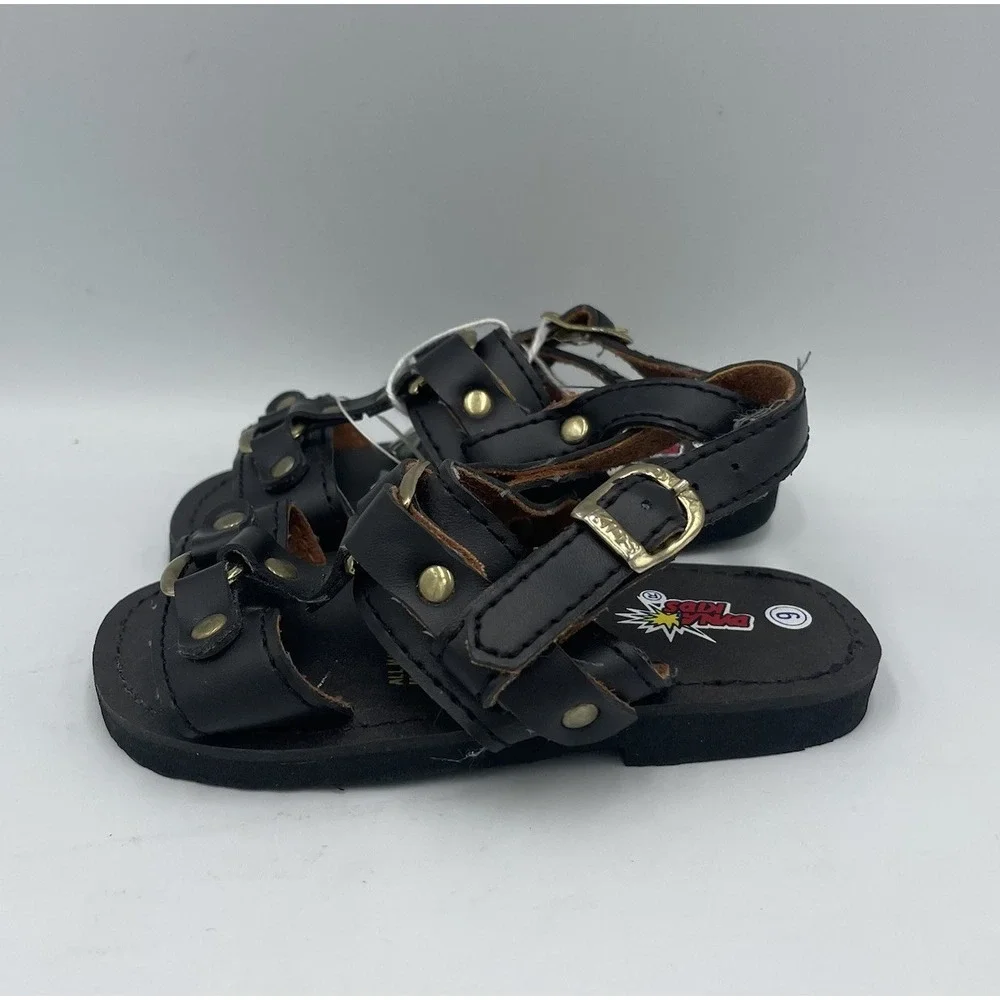 DYNA-KIDS Metal Buckle‎ Brown Leather Sandals Toddler 6 Vintage 1980